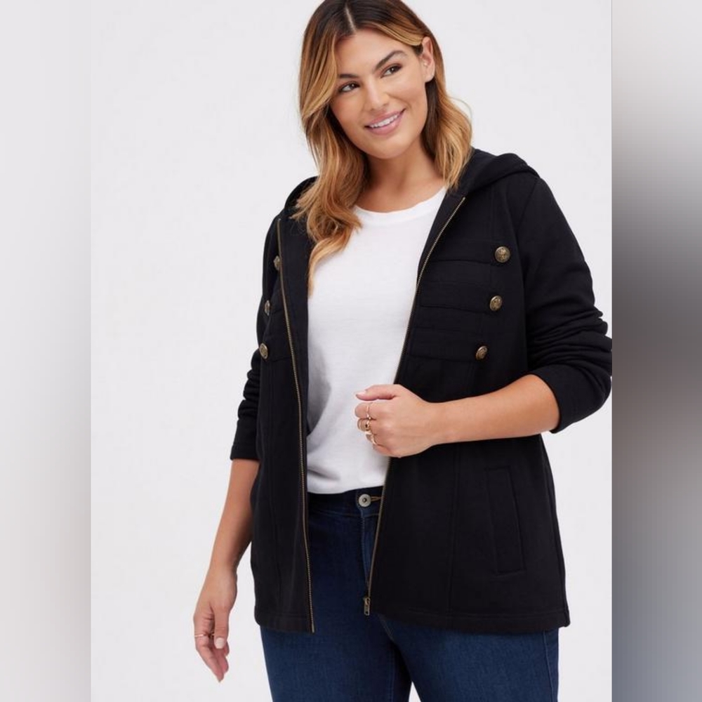Torrid size 4 french Terry Military Hooded Jacket